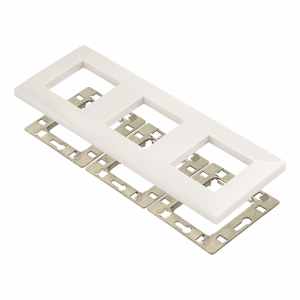 Рамка 3-постовая 45х45, с суппортами, белая